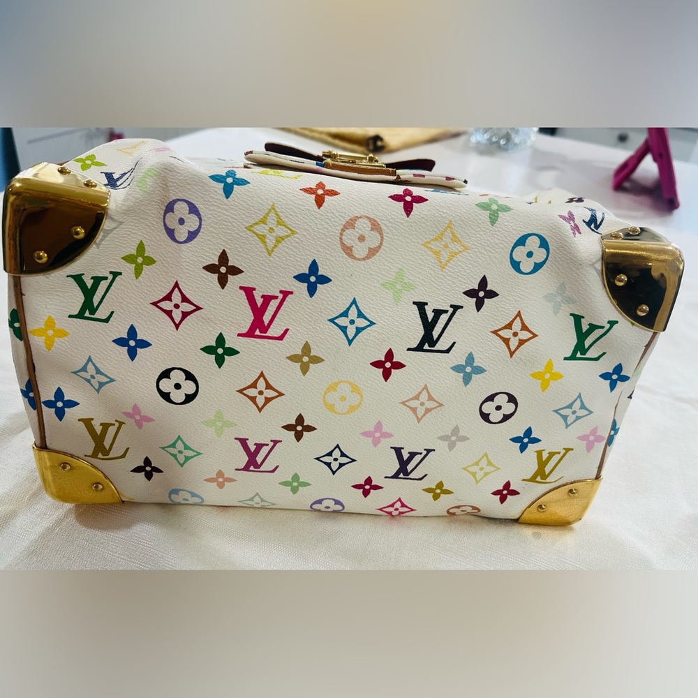 Louis Vuitton Murakami Multicolor Speedy 30 White Monogram Bag Vintage Rare - Picture 10 of 16